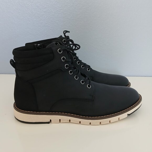 Steve‎ Madden waterproof Boots Lace Up Zip Ankle Casual Dress Boots Man Size 10 - Picture 1 of 9
